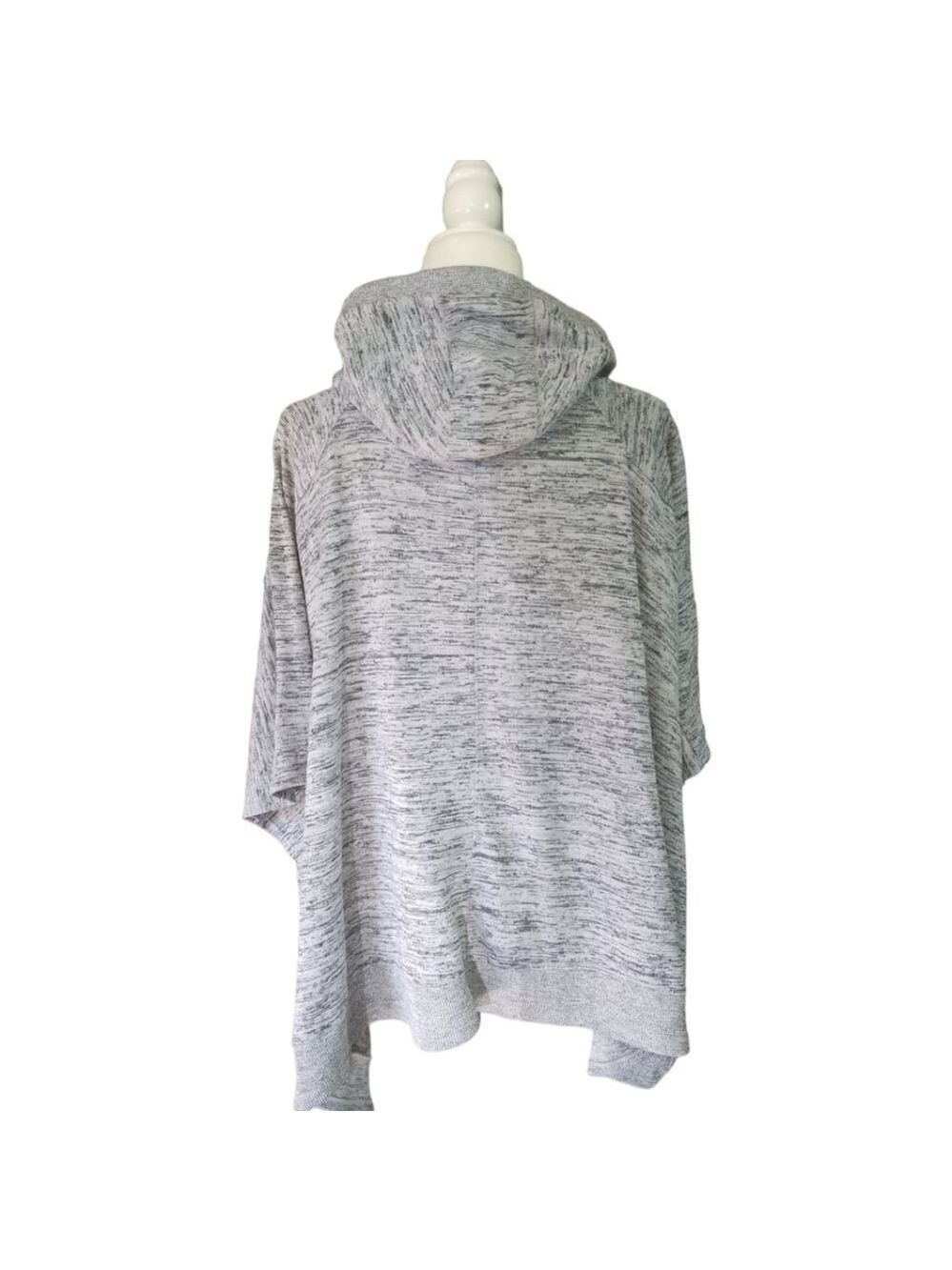 Athleta Marled Gray Hoodie Blissful Poncho Size Small - Picture 3 of 9